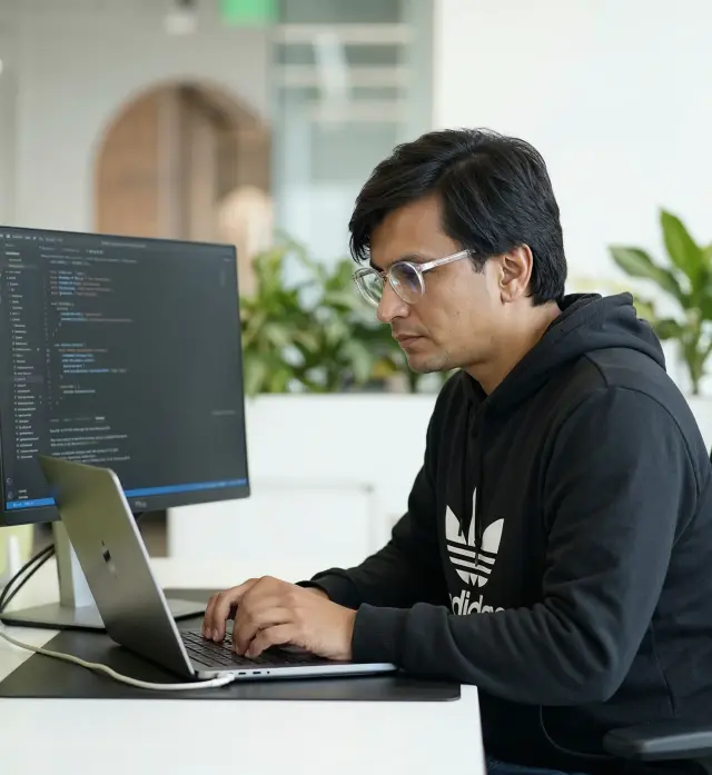 A Unovo engineer at work in the Sheffield studio